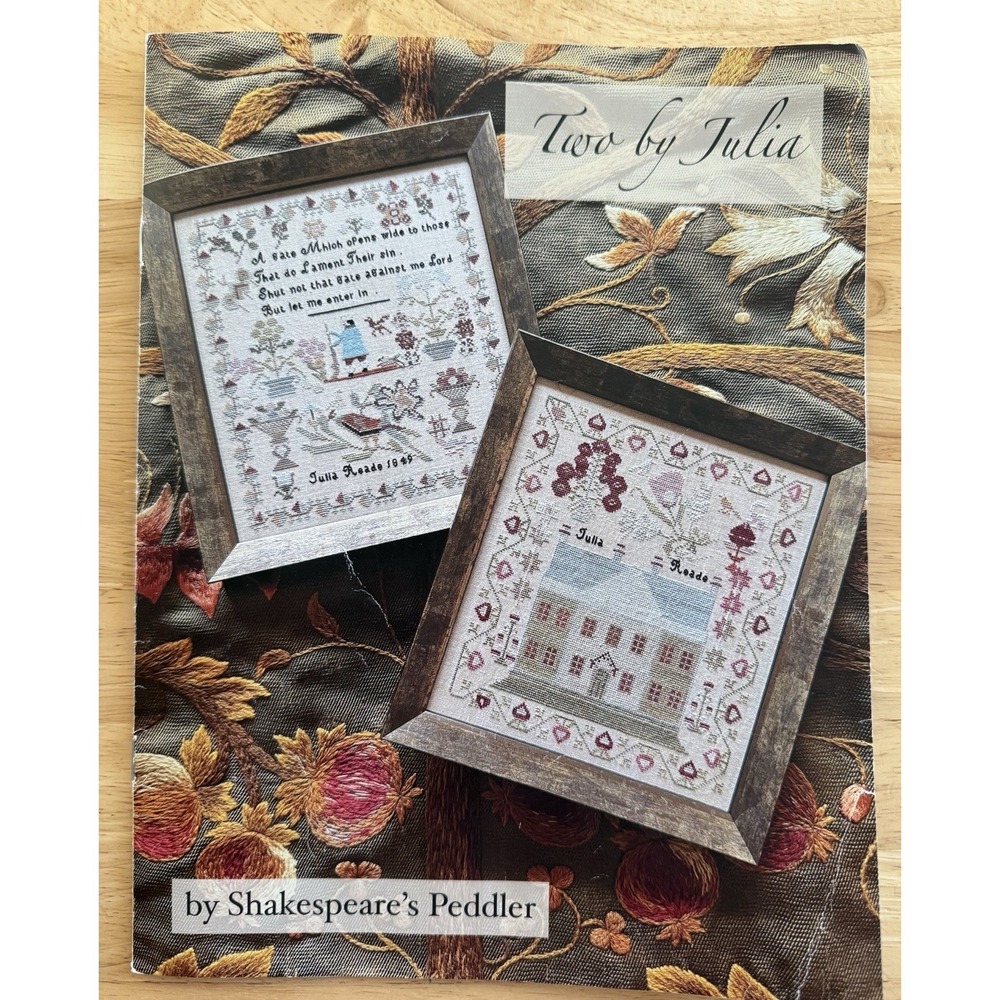 Shakespeare's Peddler TWO BY JULIA Cross Stitch WIP Bundle Book, Linen, GA Floss